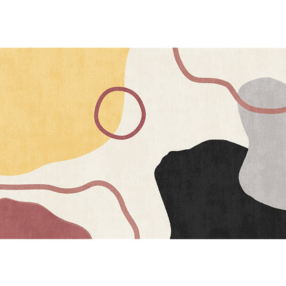 Vivolux | Einfache Nordische Teppich Mehrfarbiger Abstrakter Teppich Waschbar Haustierfreundlicher Bereichsteppich für das Wohnzimmer