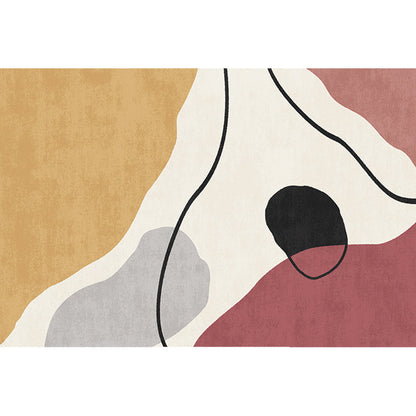 Vivolux | Einfache Nordische Teppich Mehrfarbiger Abstrakter Teppich Waschbar Haustierfreundlicher Bereichsteppich für das Wohnzimmer