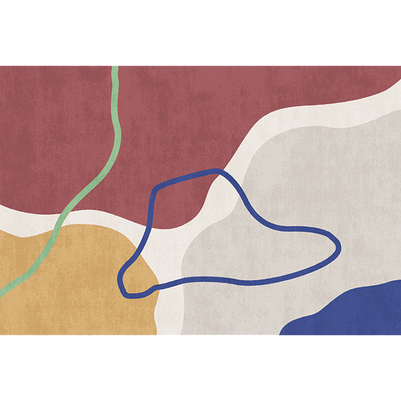 Vivolux | Einfache Nordische Teppich Mehrfarbiger Abstrakter Teppich Waschbar Haustierfreundlicher Bereichsteppich für das Wohnzimmer