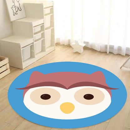 Vivolux | Kinder Cartoon Tier Muster Teppich Blau und Pink Polyester Teppich Waschbar Haustierfreundlich Rutschfester Bereich Teppich für das Kinderzimmer