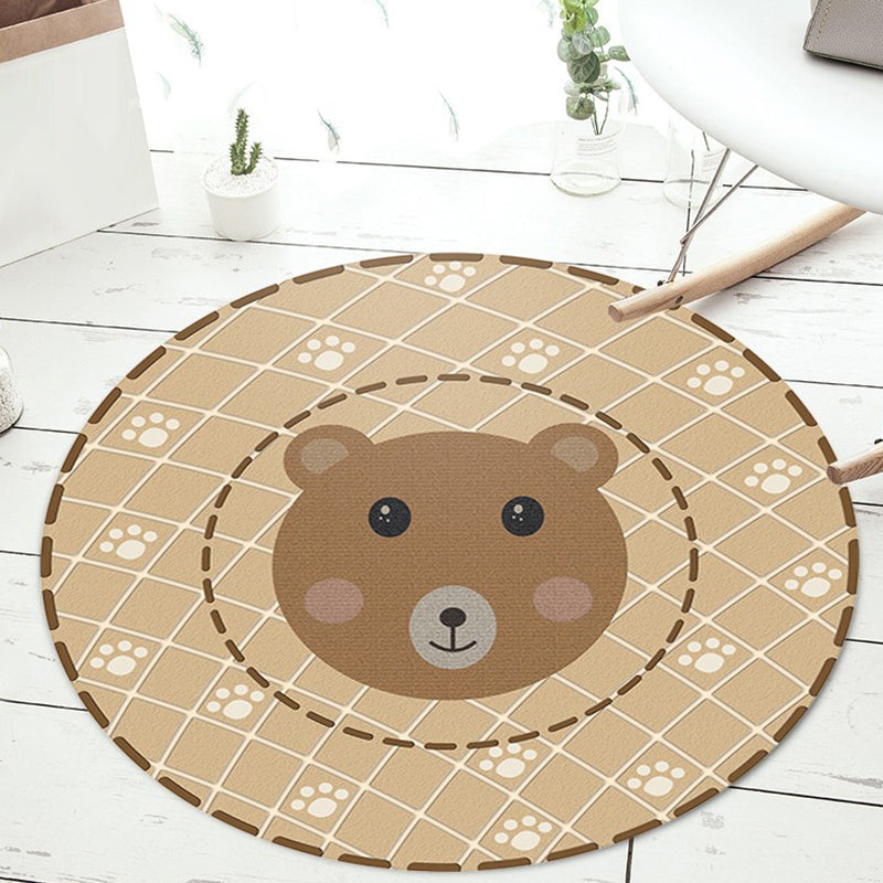 Vivolux | Zwart en Groen Kinder Tapijt Polyester Cartoon Dier en Bloemenpatroon Tapijt Huisdiervriendelijk Wasbaar Antislip Onderzijde Tapijt voor Decoratie