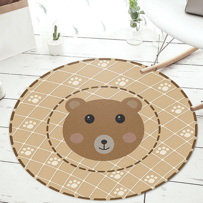 Vivolux | Zwart en Groen Kinder Tapijt Polyester Cartoon Dier en Bloemenpatroon Tapijt Huisdiervriendelijk Wasbaar Antislip Onderzijde Tapijt voor Decoratie