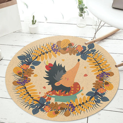 Vivolux | Kinderen Cartoon Dierenpatroon Tapijt Abrikoos en Groen Polyester Tapijt Wasbaar Huisdiervriendelijk Antislip Gebiedtapijt voor Kinderkamer