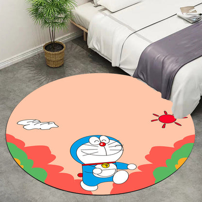 Vivolux | Kindertapete mit Cartoon-Katzenmuster Rosa und Rot Polyester Teppich Waschbar Haustierfreundlicher rutschfester Teppich für das Kinderzimmer