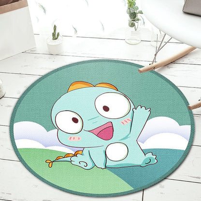 Vivolux | Stilvolle Cartoon Tiermuster Teppich Grün und Blau Kinderteppich Polyester Haustierfreundlich Waschbar Rutschfeste Rückseite Teppich für das Kinderzimmer