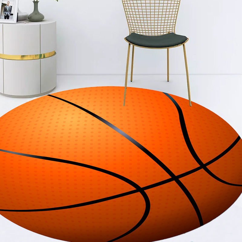 Vivolux | Stijlvolle Sportmotief tapijt Oranje Multikleurig Kinder tapijt Polyester Huisdiervriendelijk Wasbare tapijt voor de kinderkamer
