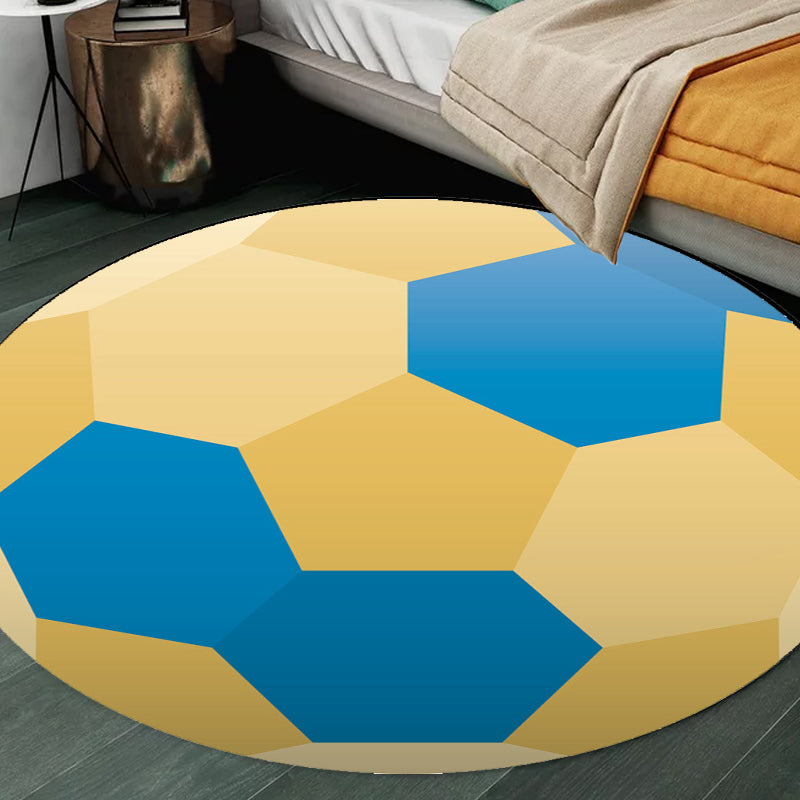 Vivolux | Stijlvolle Sportmotief tapijt Oranje Multikleurig Kinder tapijt Polyester Huisdiervriendelijk Wasbare tapijt voor de kinderkamer