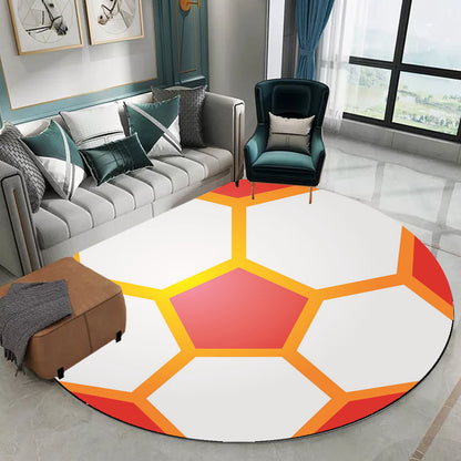 Vivolux | Stijlvolle Sportmotief tapijt Oranje Multikleurig Kinder tapijt Polyester Huisdiervriendelijk Wasbare tapijt voor de kinderkamer