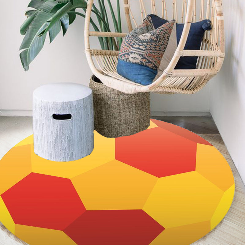 Vivolux | Stijlvolle Sportmotief tapijt Oranje Multikleurig Kinder tapijt Polyester Huisdiervriendelijk Wasbare tapijt voor de kinderkamer