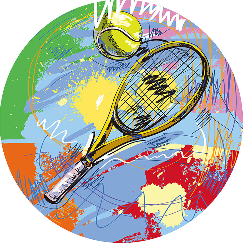 Vivolux | Multicolor Kinderteppich Polyester Sportmuster Teppich Haustierfreundlich Waschbar Rutschfeste Rückseite Teppich für Dekoration