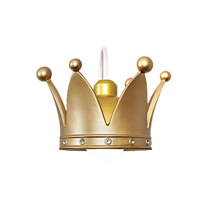 Vivolux | Crown Kinder Schlafzimmer Wand sconce Metall 1-Birne Kinder Stil Wand montierte Licht in Gold/Pink