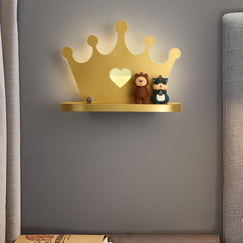 Vivolux | Crown Wandlamp Verlichting Kinderstijl Metaal LED Roze/Goud Wandgemonteerd Licht voor Aan Tafel