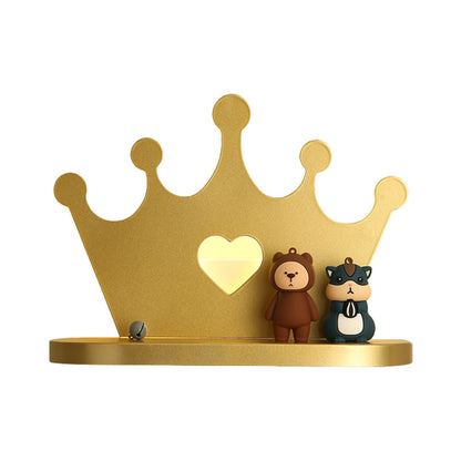 Vivolux | Crown Wandlamp Verlichting Kinderstijl Metaal LED Roze/Goud Wandgemonteerd Licht voor Aan Tafel