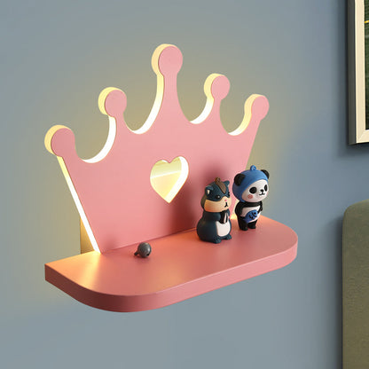 Vivolux | Crown Wandlamp Verlichting Kinderstijl Metaal LED Roze/Goud Wandgemonteerd Licht voor Aan Tafel
