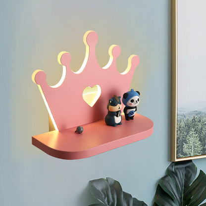 Vivolux | Crown Wandlamp Verlichting Kinderstijl Metaal LED Roze/Goud Wandgemonteerd Licht voor Aan Tafel