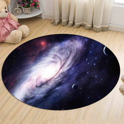 Vivolux | Nordic Galaxy Muster Teppich Schwarz und Blau Kinder Teppich Polyester Tierfreundlich Waschbar Teppich für Kinderzimmer