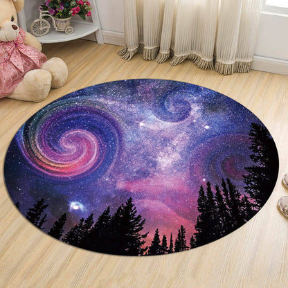 Vivolux | Nordic Galaxy Muster Teppich Schwarz und Blau Kinder Teppich Polyester Tierfreundlich Waschbar Teppich für Kinderzimmer