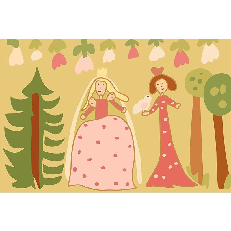 Vivolux | Kinderen Plant Patroon Tapijt Groen en Blauw Polyester Tapijt Wasbaar Huisdiervriendelijk Antislip Vloerkleed voor de Kinderkamer