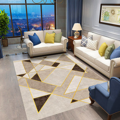 Vivolux | Multicolor Modernist Teppich Polyester Geometrisches Muster Teppich Haustierfreundlich Maschinenwaschbar Rutschfeste Rückseite Teppich zur Dekoration