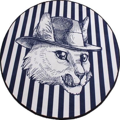 Vivolux | Kinderkatzen-Designteppich Blau und Pink Polyester Teppich Waschbar Haustierfreundlich Rutschfester Teppich für das Kinderzimmer