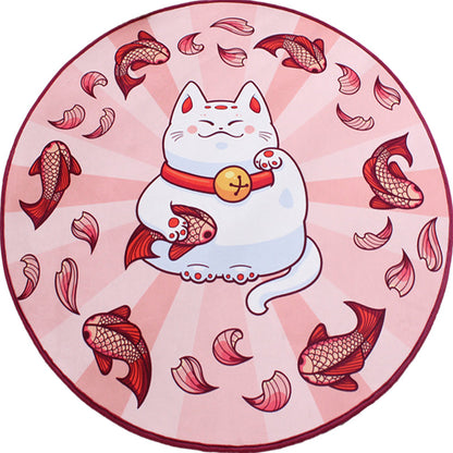 Vivolux | Kinderkatzen-Designteppich Blau und Pink Polyester Teppich Waschbar Haustierfreundlich Rutschfester Teppich für das Kinderzimmer