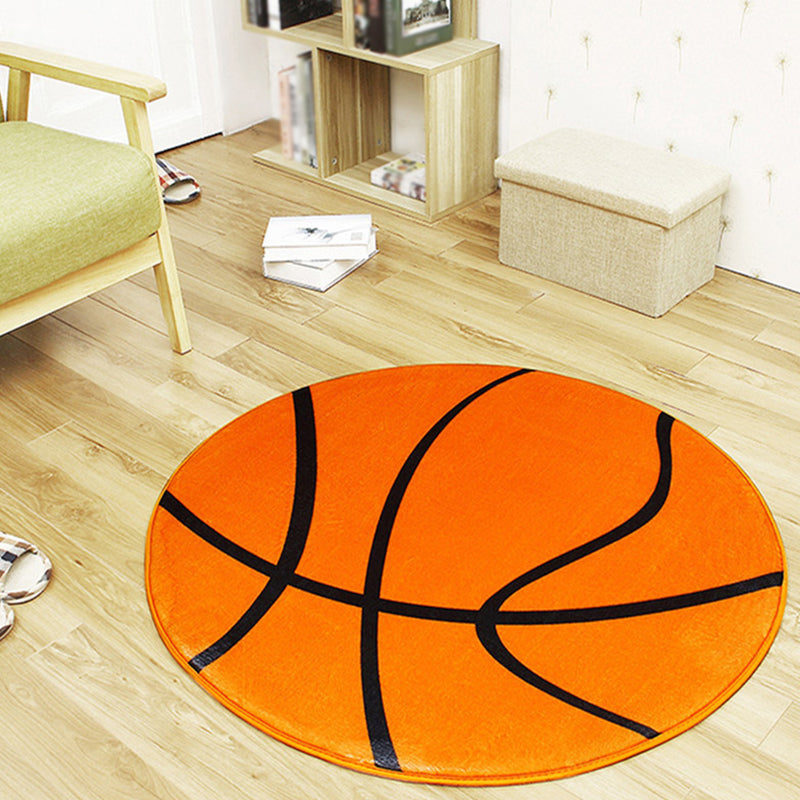 Vivolux | Wit en Rood Kinder Tapijt Polyester Basketbal en Voetbal Patroon Tapijt Hondenvriendelijk Wasbaar Antislip Onderzijde Tapijt voor Decoratie