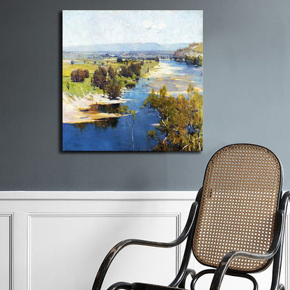 Vivolux | Impressionismus Küstenmädchen Kunstdruck Leinwand Helle Farbe Ölgemälde Wanddeko