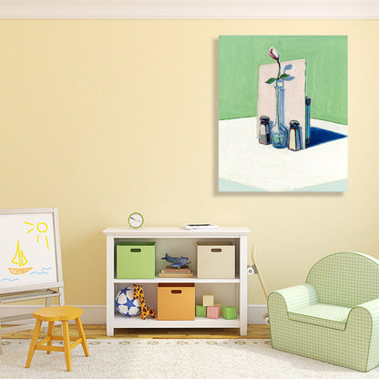 Vivolux | Leinwandgrün Wanddekoration Traditioneller Stil Blumenarrangement Kunst, Mehrere Größen