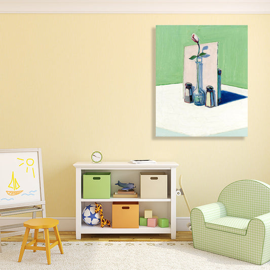 Vivolux | Leinwandgrün Wanddekoration Traditioneller Stil Blumenarrangement Kunst, Mehrere Größen