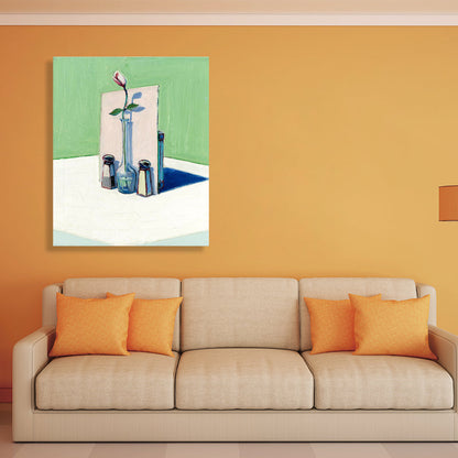 Vivolux | Leinwandgrün Wanddekoration Traditioneller Stil Blumenarrangement Kunst, Mehrere Größen