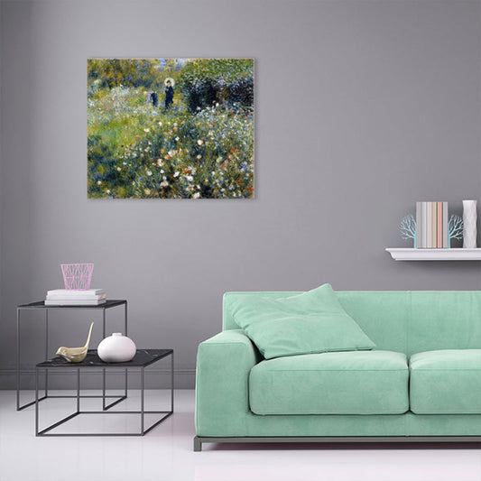 Vivolux | Ölmalerei Impressionismus Stil Kunst Frühling Ausflugsszene in Grün, Multiple Größen