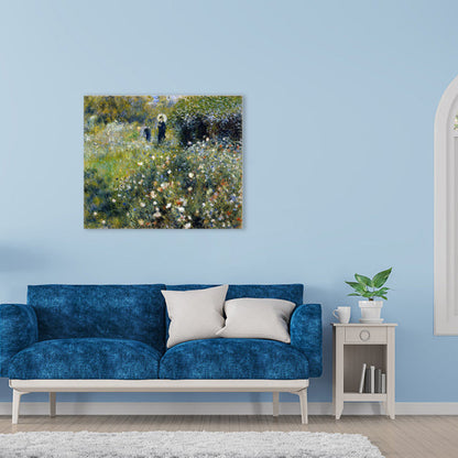 Vivolux | Ölmalerei Impressionismus Stil Kunst Frühling Ausflugsszene in Grün, Multiple Größen