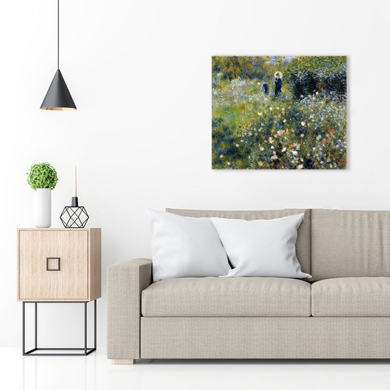 Vivolux | Ölmalerei Impressionismus Stil Kunst Frühling Ausflugsszene in Grün, Multiple Größen