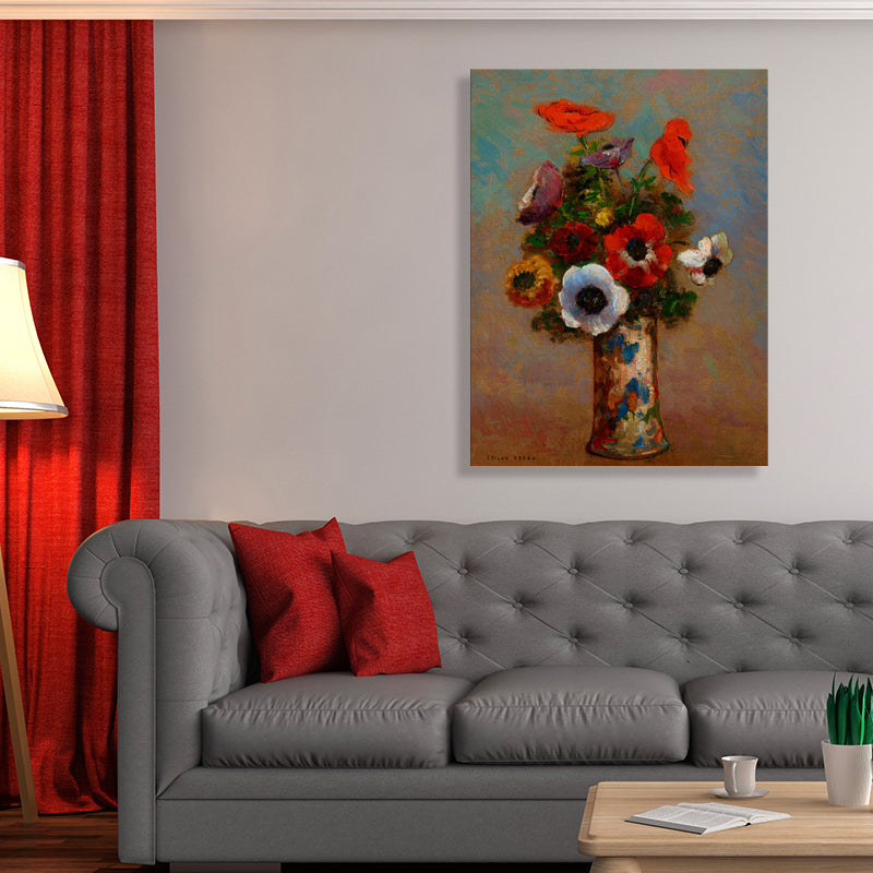 Vivolux | Französischer rustikaler Stil Blumen Malerei Pastellfarbe Küche Rückwand Wandkunst Druck