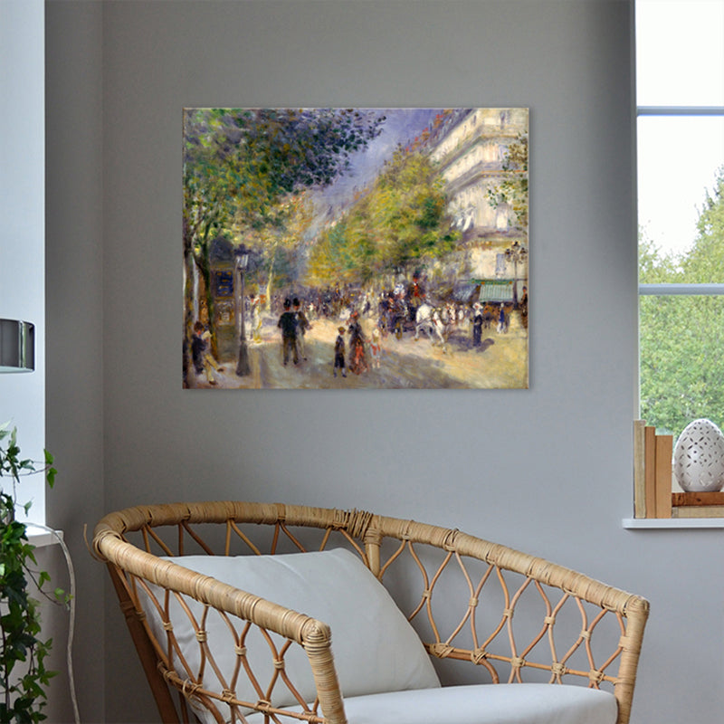 Vivolux | Impressionismus Stil Wandkunst Grüne Ausflug Figuren Gemälde, Mehrere Größenoptionen