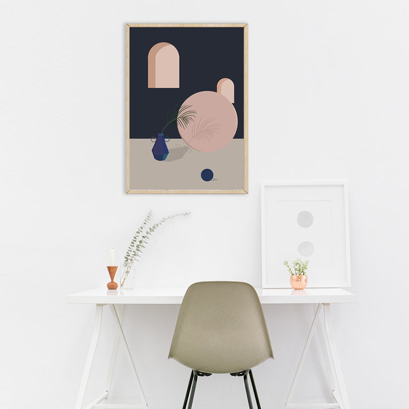 Vivolux | Töpferei und Geometrie Wanddekor in Pastellfarbe Nordic Style Leinwand für Wohnzimmer