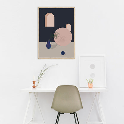 Vivolux | Töpferei und Geometrie Wanddekor in Pastellfarbe Nordic Style Leinwand für Wohnzimmer