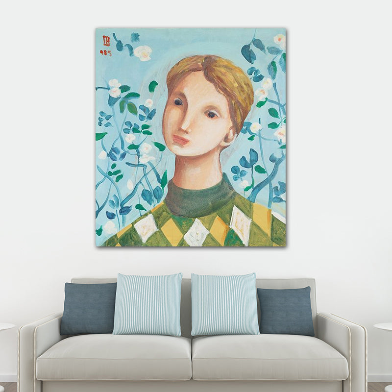 Vivolux | Figurenmuster Wanddekoration Abstrakter Expressionismus Leinwand Texturierte Kunstdruck in sanften Farben