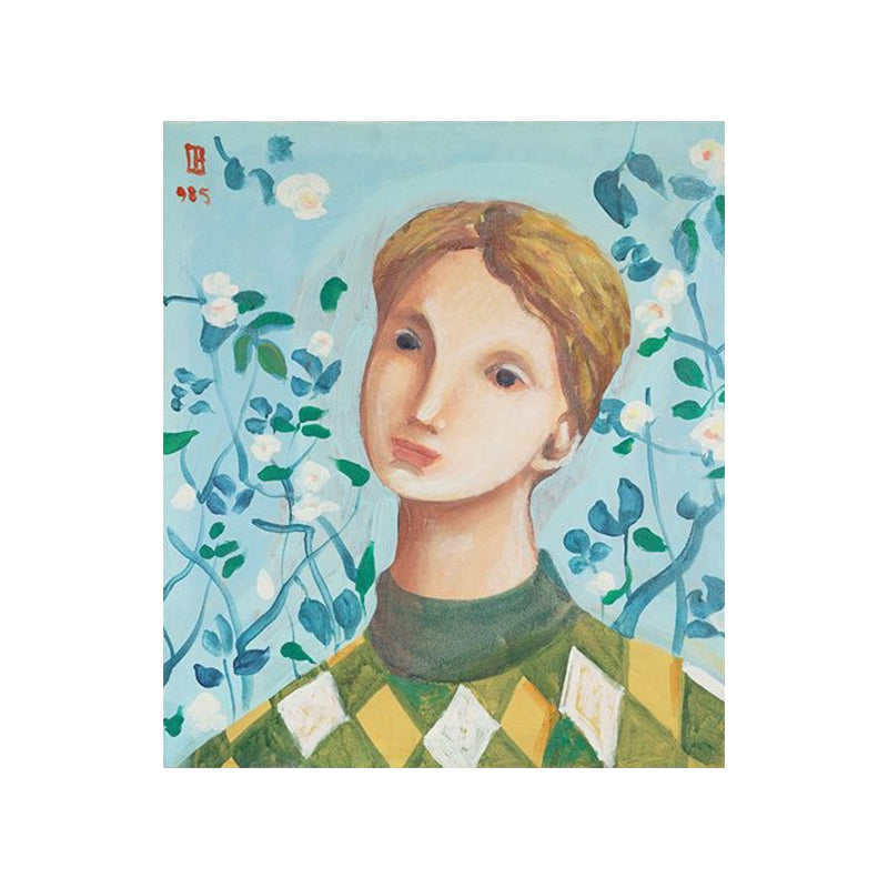 Vivolux | Figurenmuster Wanddekoration Abstrakter Expressionismus Leinwand Texturierte Kunstdruck in sanften Farben