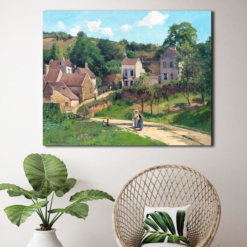 Vivolux | Impressionismus Stil Stadtlandschaft Leinwand Pastellfarbe Badezimmer Kunstdruck, Mehrere Größen