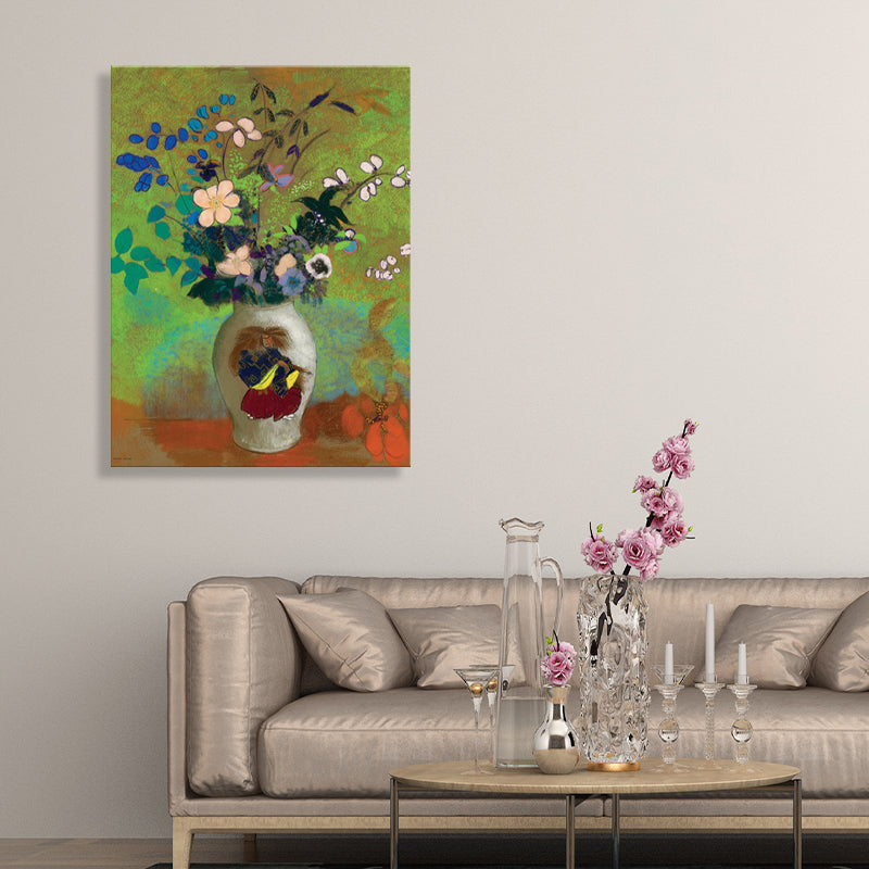 Vivolux | Leinwand Texturiertes Kunstwerk Französischer Landhausstil Blumenstrauß und Vasenmalerei, Mehrere Größen