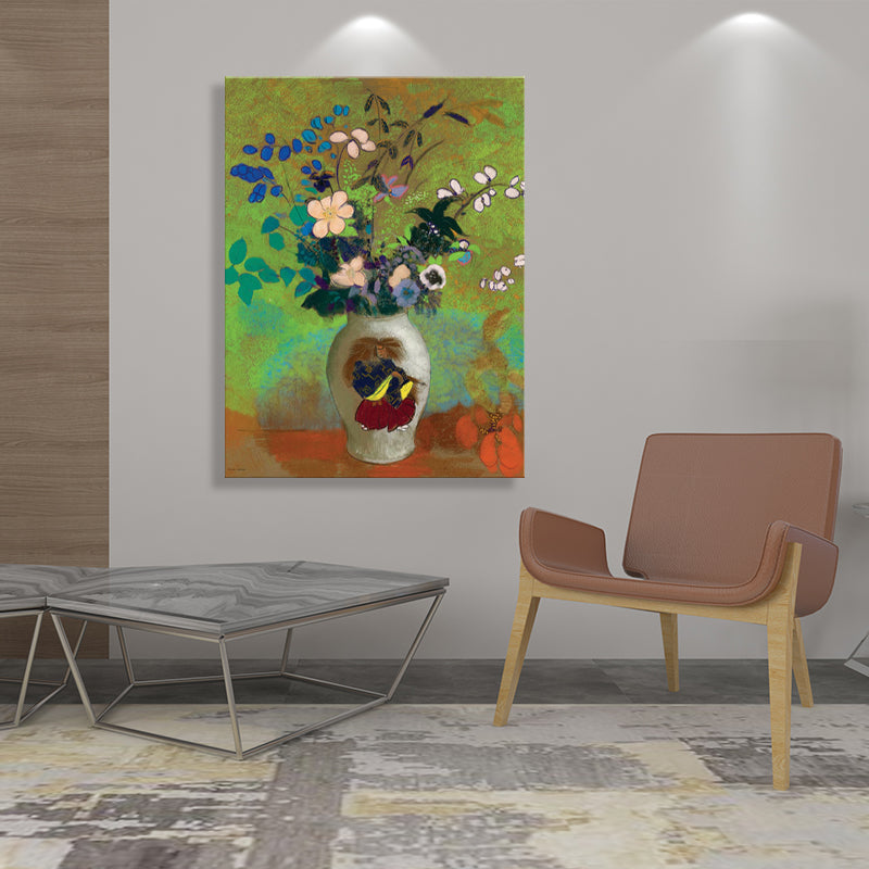 Vivolux | Leinwand Texturiertes Kunstwerk Französischer Landhausstil Blumenstrauß und Vasenmalerei, Mehrere Größen