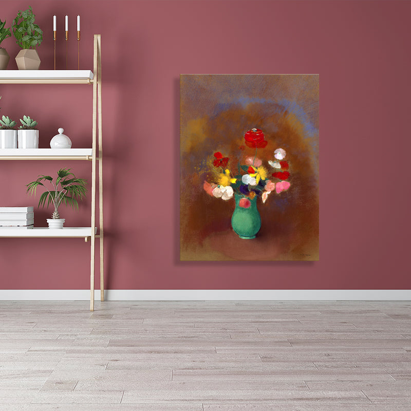 Vivolux | Leinwand Texturiertes Kunstwerk Französischer Landhausstil Blumenstrauß und Vasenmalerei, Mehrere Größen