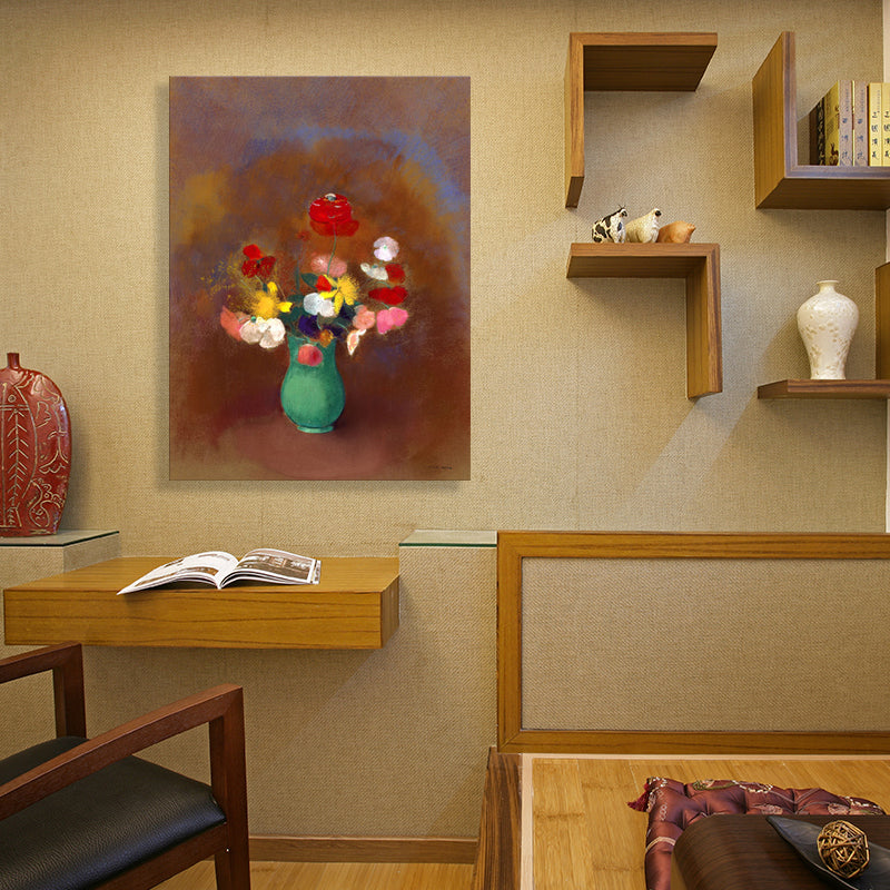 Vivolux | Leinwand Texturiertes Kunstwerk Französischer Landhausstil Blumenstrauß und Vasenmalerei, Mehrere Größen