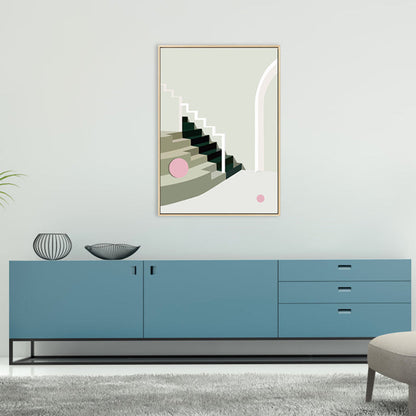 Vivolux | Nordic Style Innen Treppenmalerei in sanften Farben Texturiertes Canvas für das Esszimmer