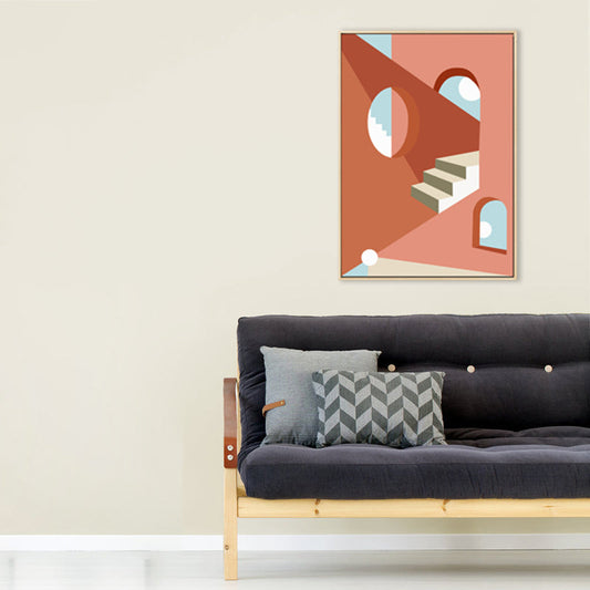 Vivolux | Nordic Style Innen Treppenmalerei in sanften Farben Texturiertes Canvas für das Esszimmer