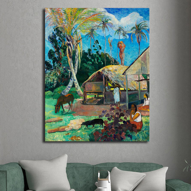 Vivolux | Grünes abstraktes Expressionismus Leinwand Jungen Gemälde für Esszimmer, mehrere Größenoptionen