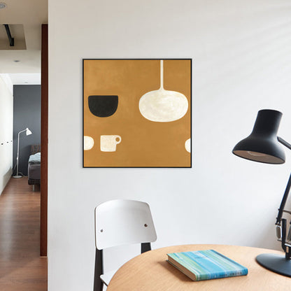 Vivolux | Cartoon-Becher Wanddekoration Skandinavische Textur Schlafzimmer Leinwand, Mehrere Größenoptionen