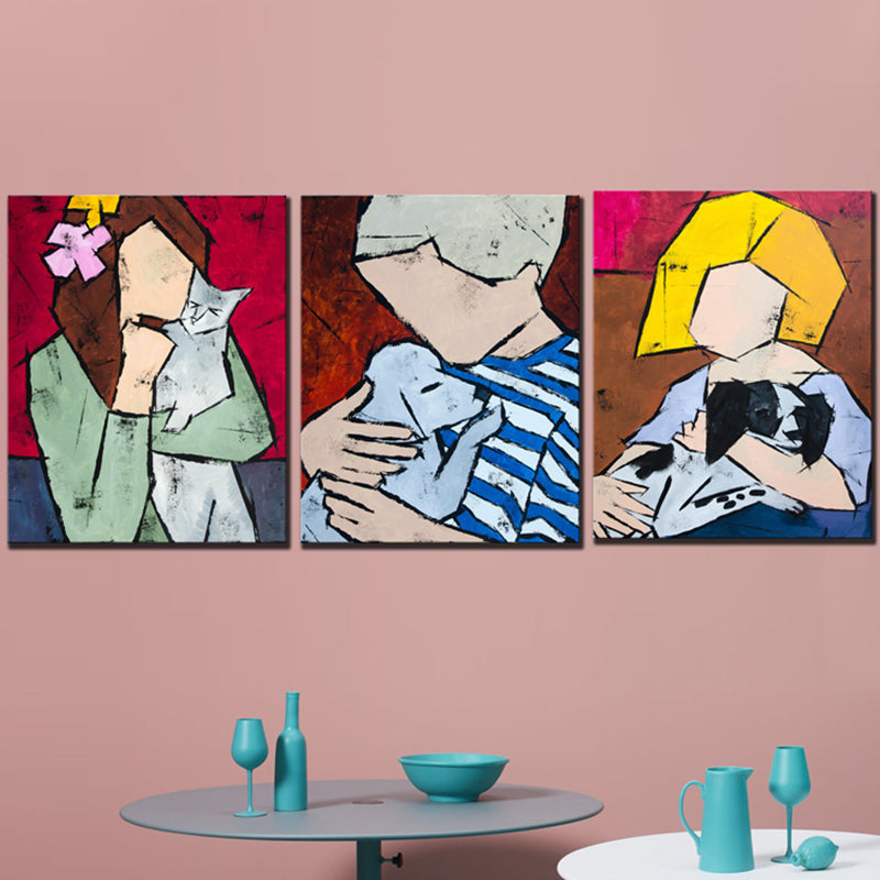 Vivolux | Abstrakter Expressionismus Haustierbesitzer Gemälde Leinwand Helle Farbe Ölmalerei Wanddekoration