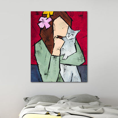 Vivolux | Abstrakter Expressionismus Haustierbesitzer Gemälde Leinwand Helle Farbe Ölmalerei Wanddekoration